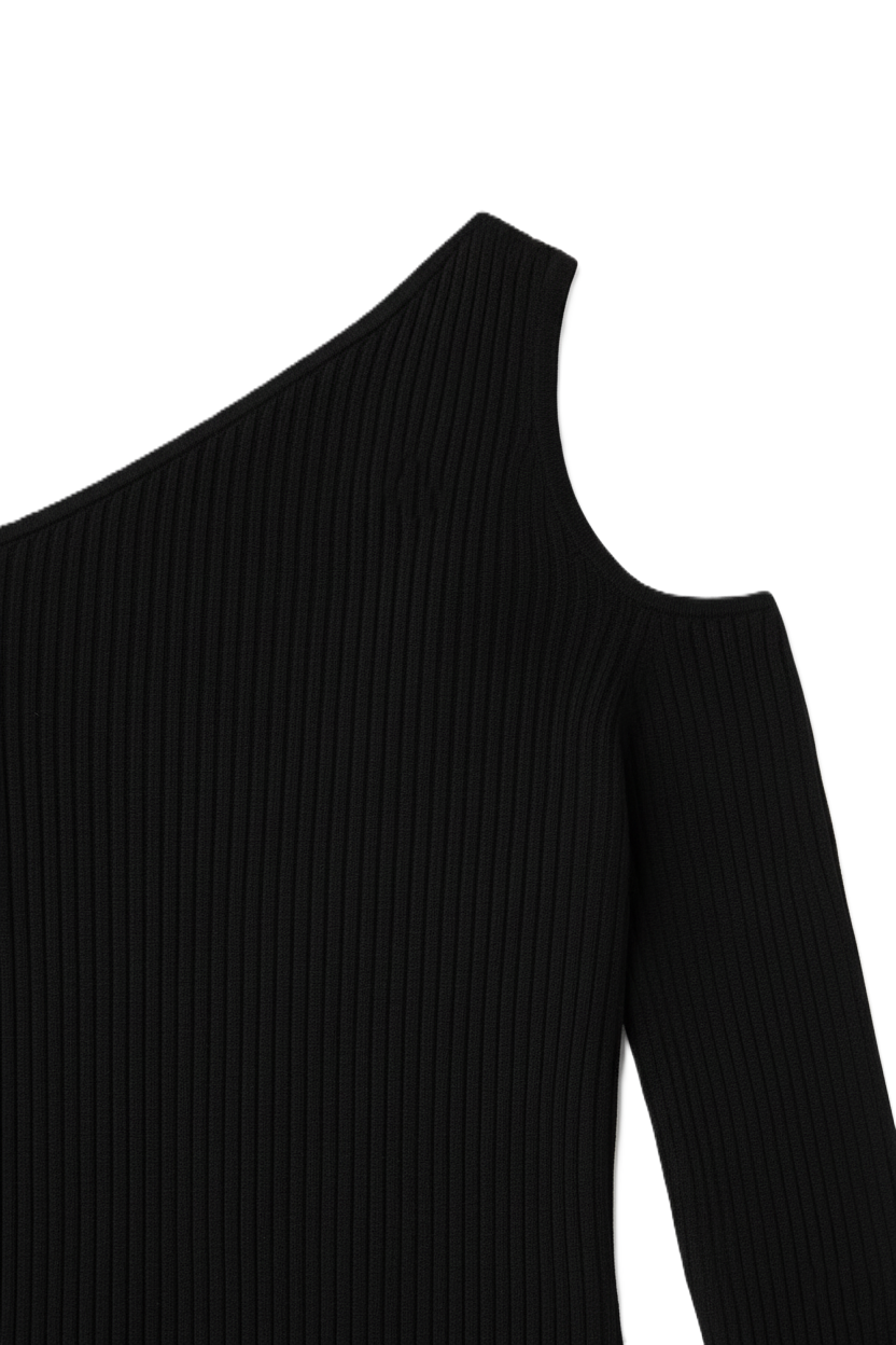 Cut-Out Ribbed Pullover