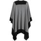Wide Black Trim Poncho