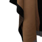 Wool Color Piping Poncho