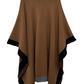 Wool Color Piping Poncho