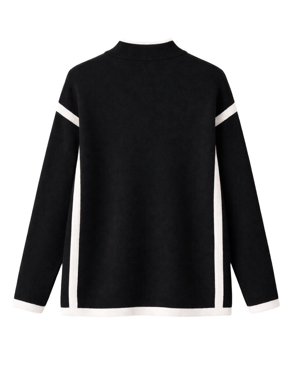 Contrast-Trim Wool Pullover