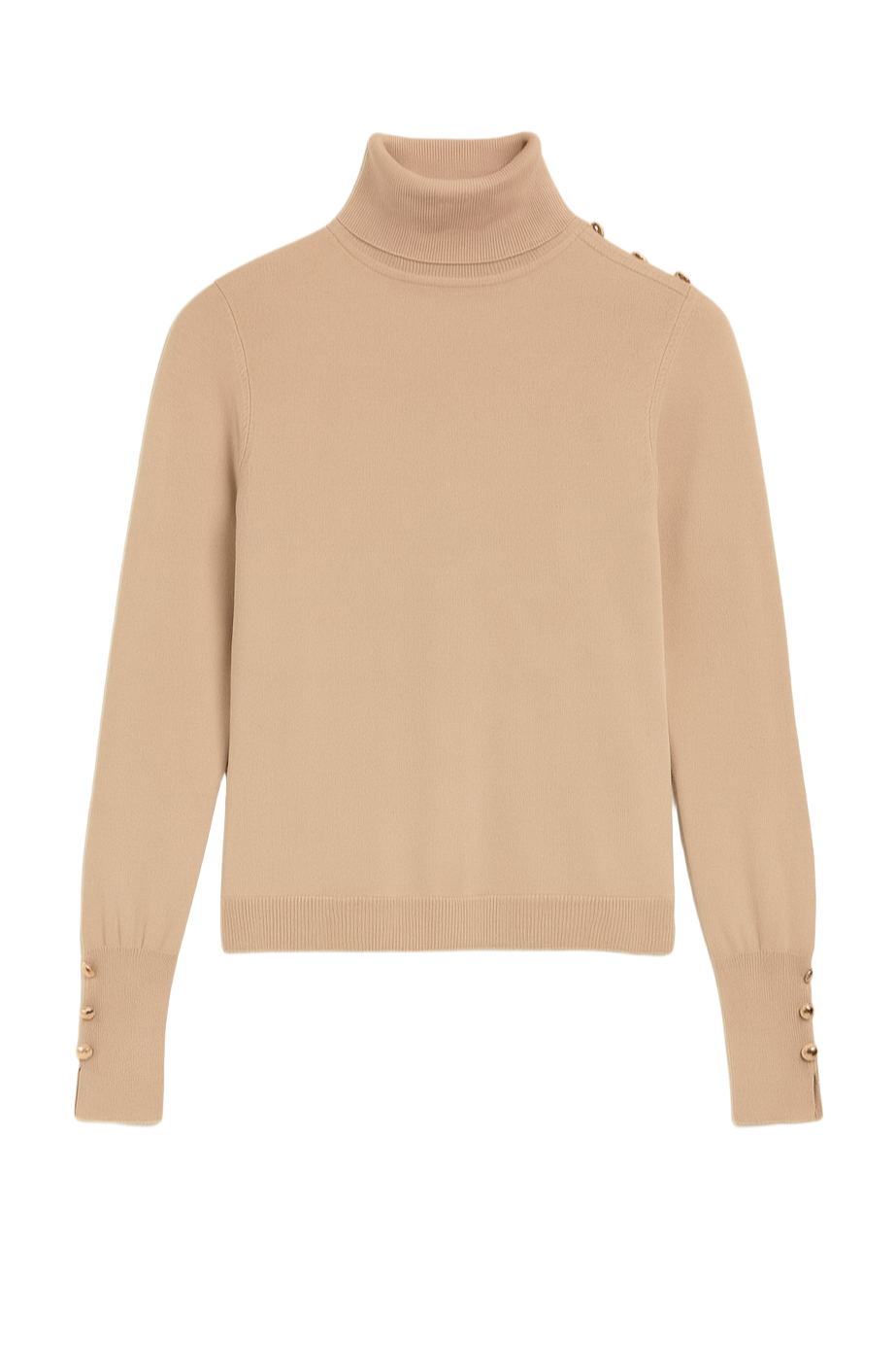 Stitched Buttoned Slim Pullover