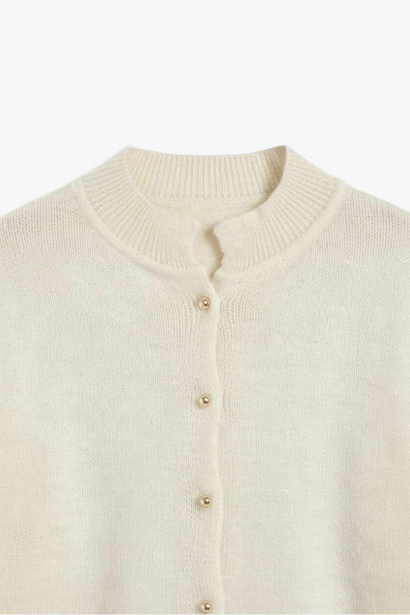 Knit Button-Front Cardigan