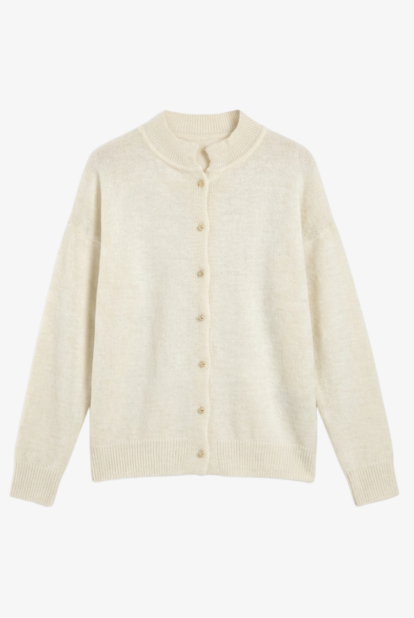 Knit Button-Front Cardigan