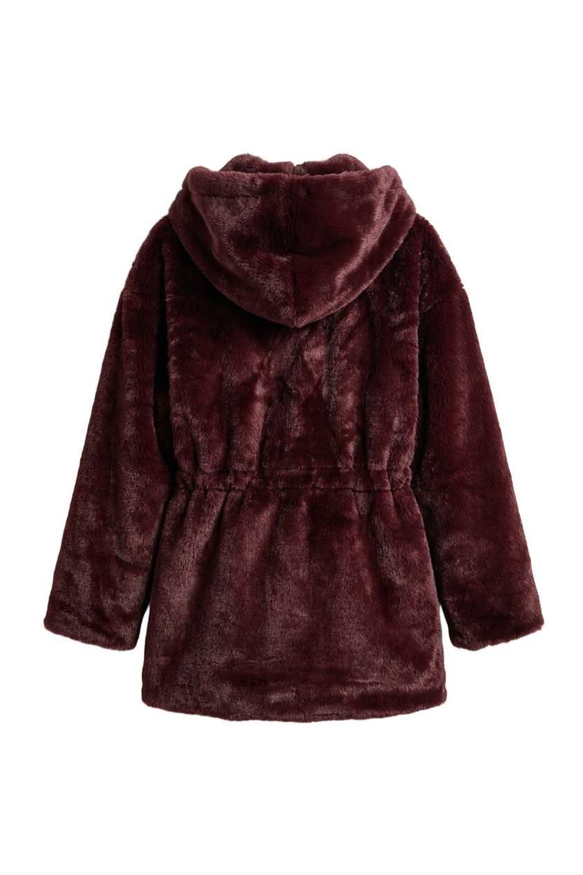 Hooded Faux Fur Coat
