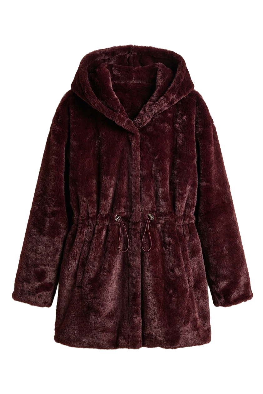Hooded Faux Fur Coat