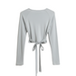 Tie-Back Wrap Lounge Top
