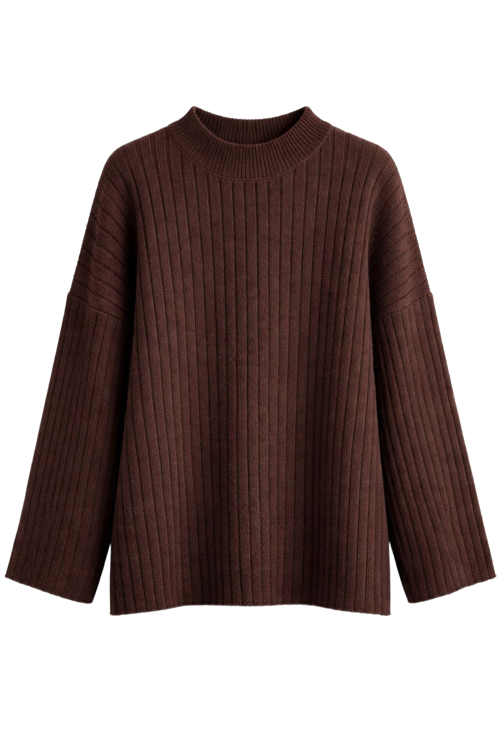Mock Neck Ribbed Pullover