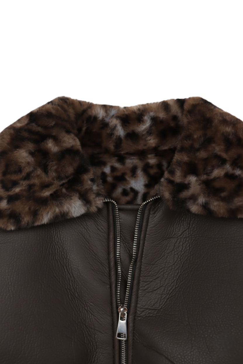 Fur-Lined Leather Jacket