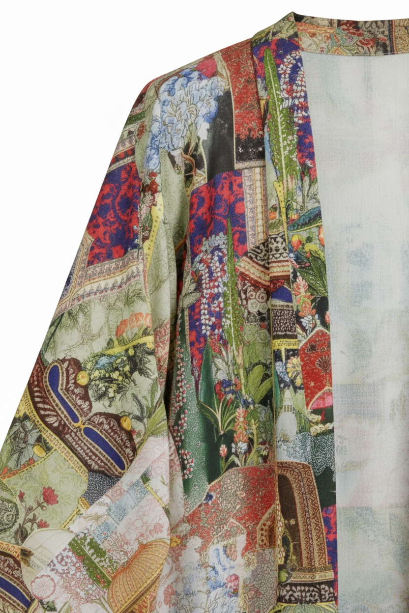 Scenic-Print Kimono