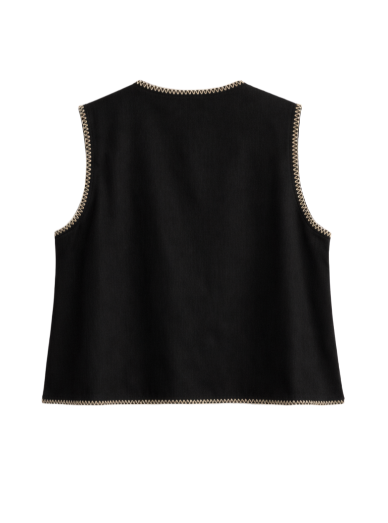 Sun & Moon Embroidered Vest