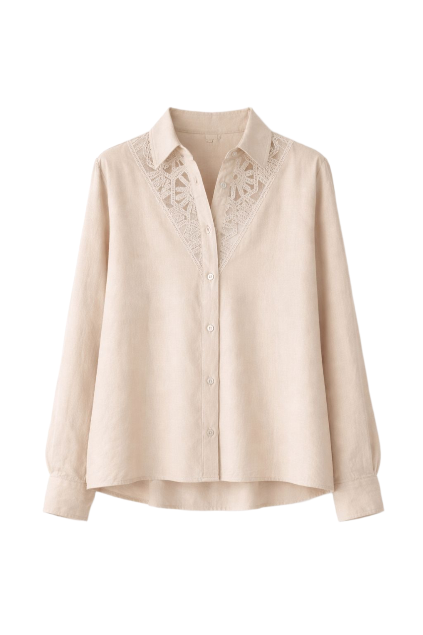 Embroidered Neckline Shirt