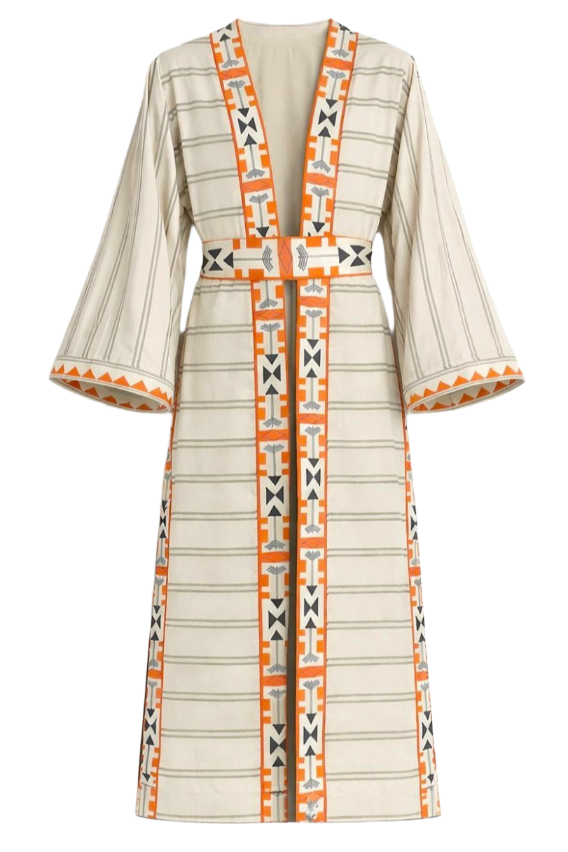 Geometric Border Kimono