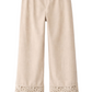 Embroidered Hem Pants
