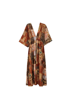 Patchwork Print Maxi Dress
