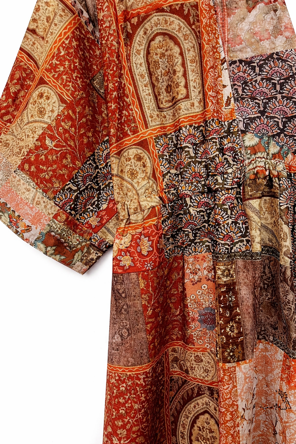 Patchwork Print Maxi Dress