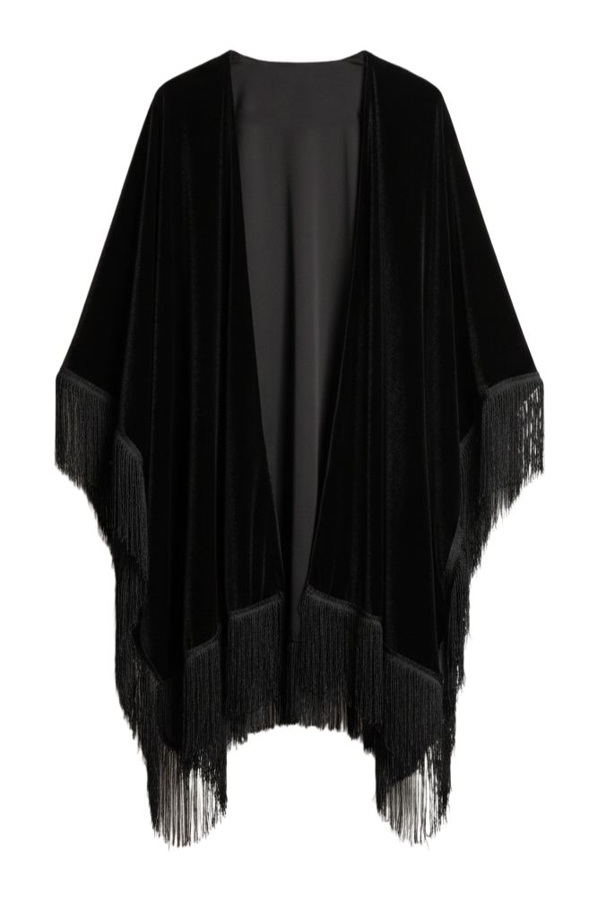 Fringed Velvet Kimono