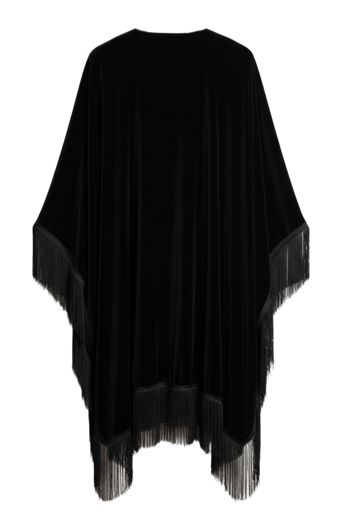 Fringed Velvet Kimono