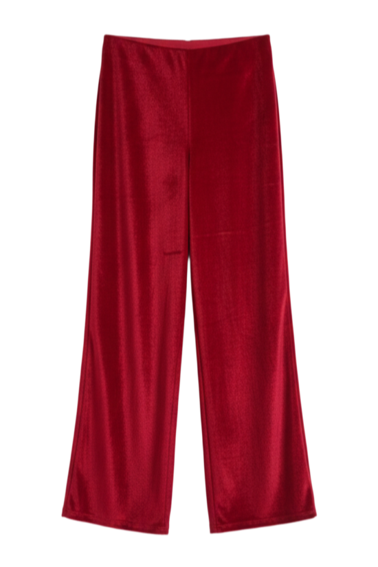 Velvet Flare-Leg Pants
