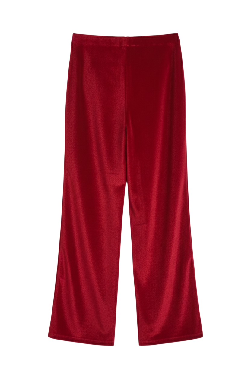 Velvet Flare-Leg Pants