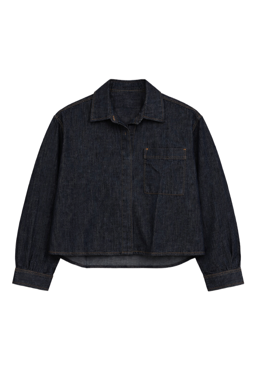 Cropped Denim Shirt