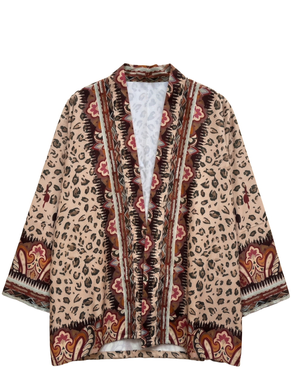 كيمونو مطبوع بنقوش متنوعة