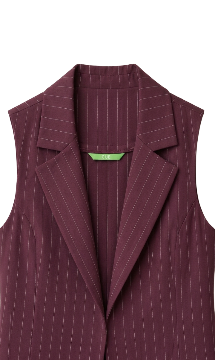 Pinstripe Tie-Back Vest