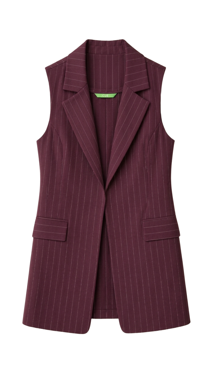 Pinstripe Tie-Back Vest