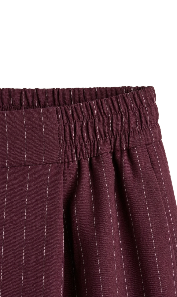 Pinstripe Wide-Leg Pants