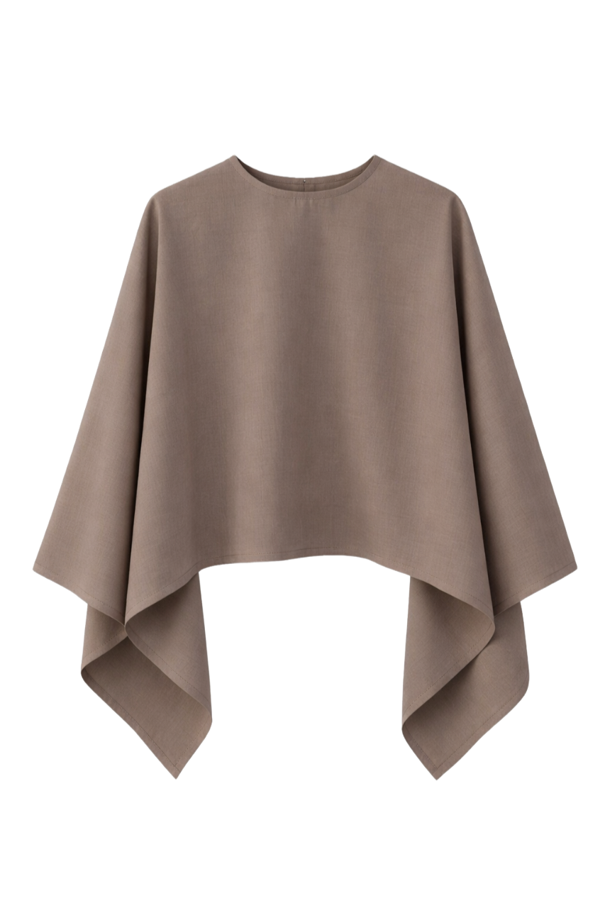 بونشو غير متماثل بقصة مريحة