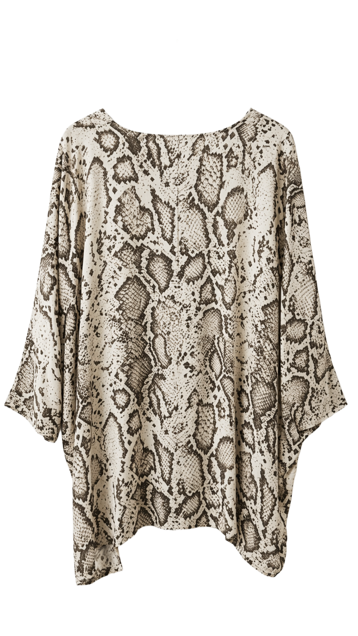 Relaxed Snake-Print Blouse