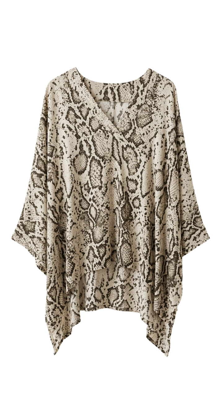 Relaxed Snake-Print Blouse