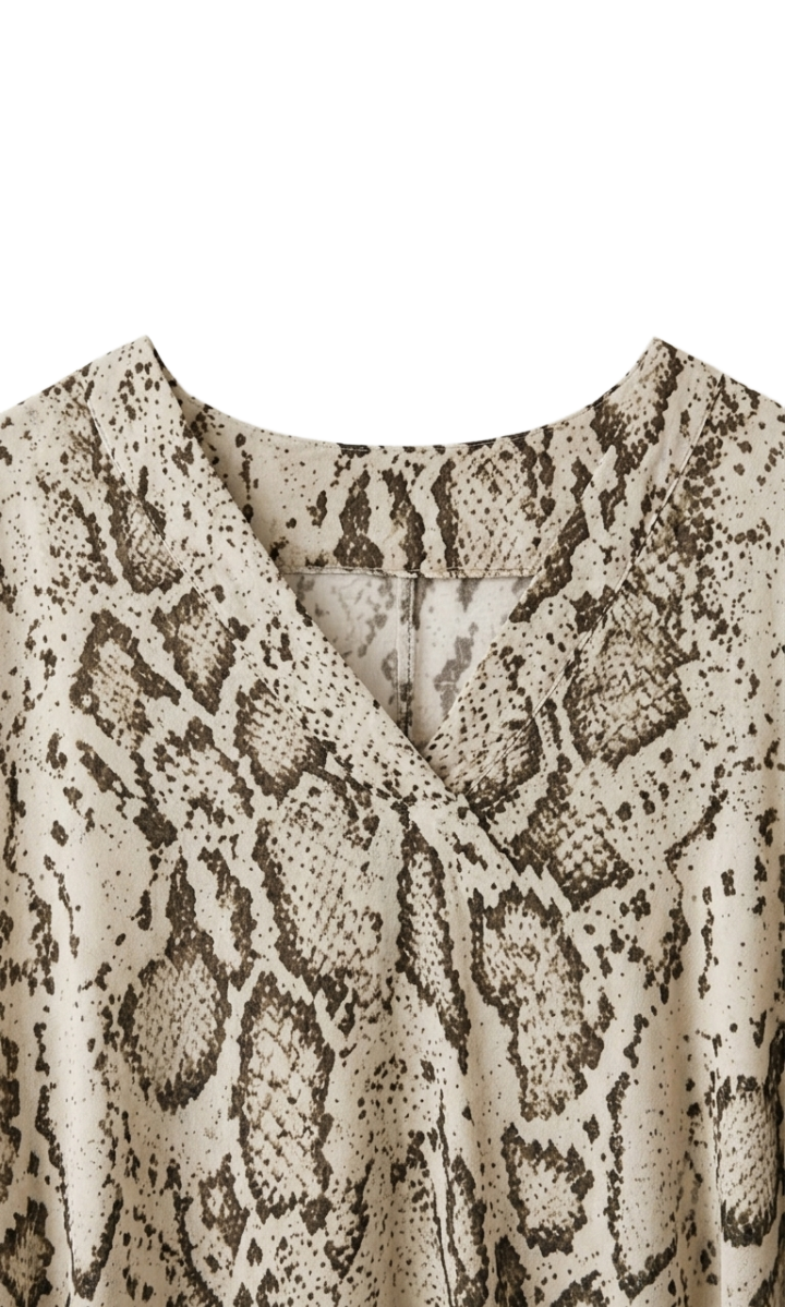 Relaxed Snake-Print Blouse