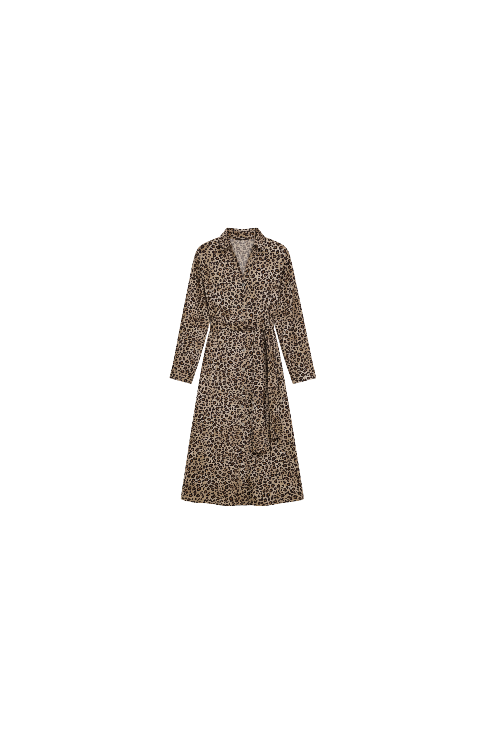 Leopard Print Maxi Shirt Dress