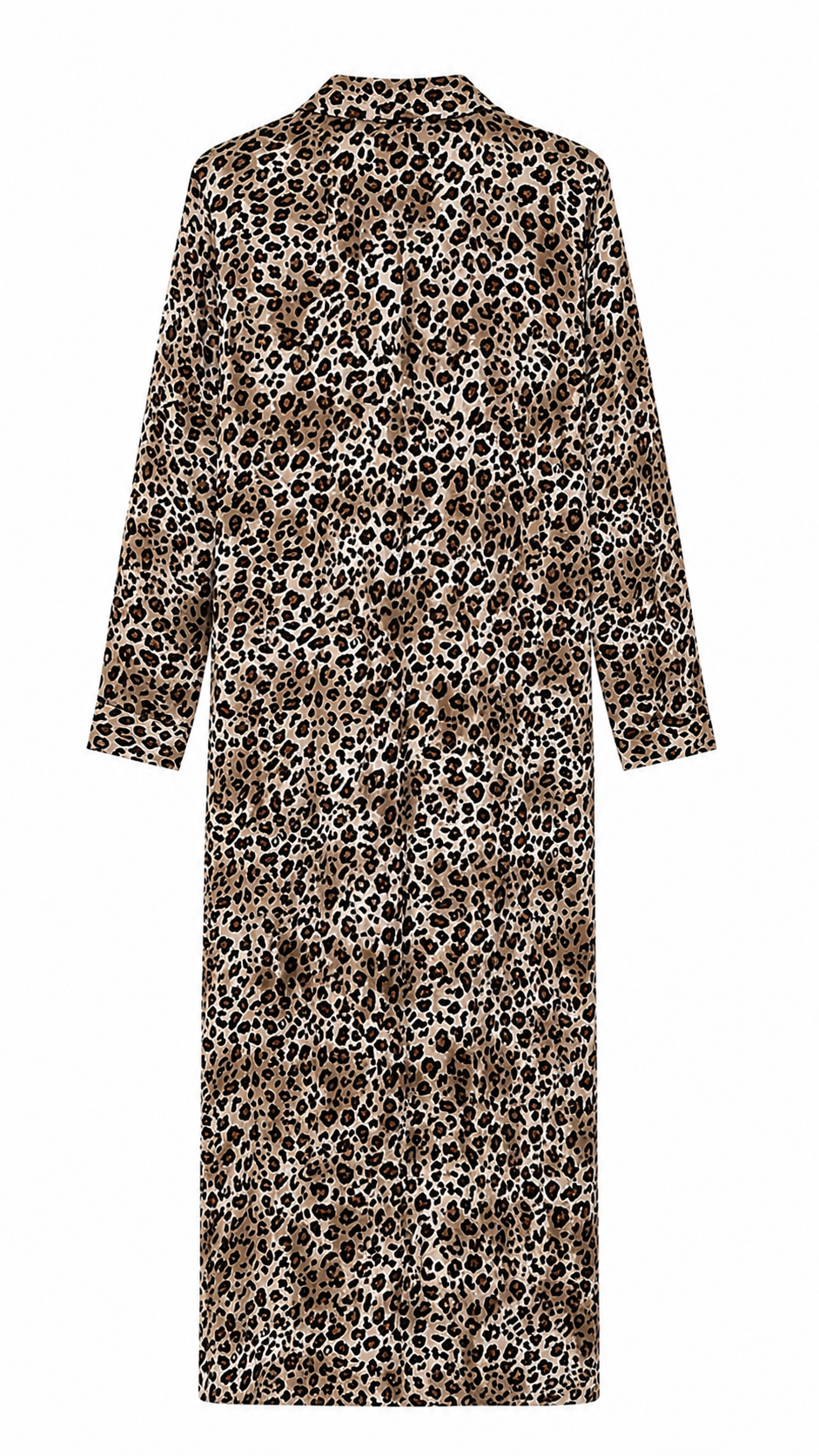 Leopard Print Maxi Shirt Dress