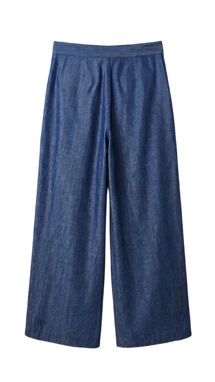 Pleated Lightweight Denim Pants