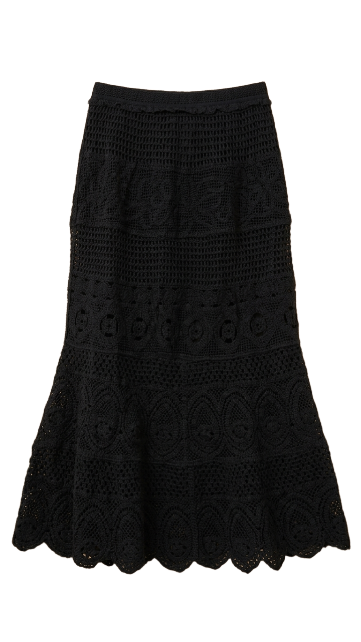 Tiered Crochet Beach Skirt