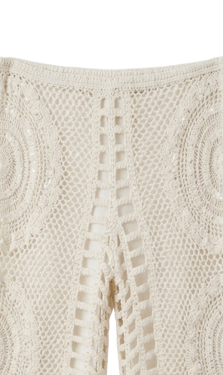 Embroidered Crochet Beach Pants