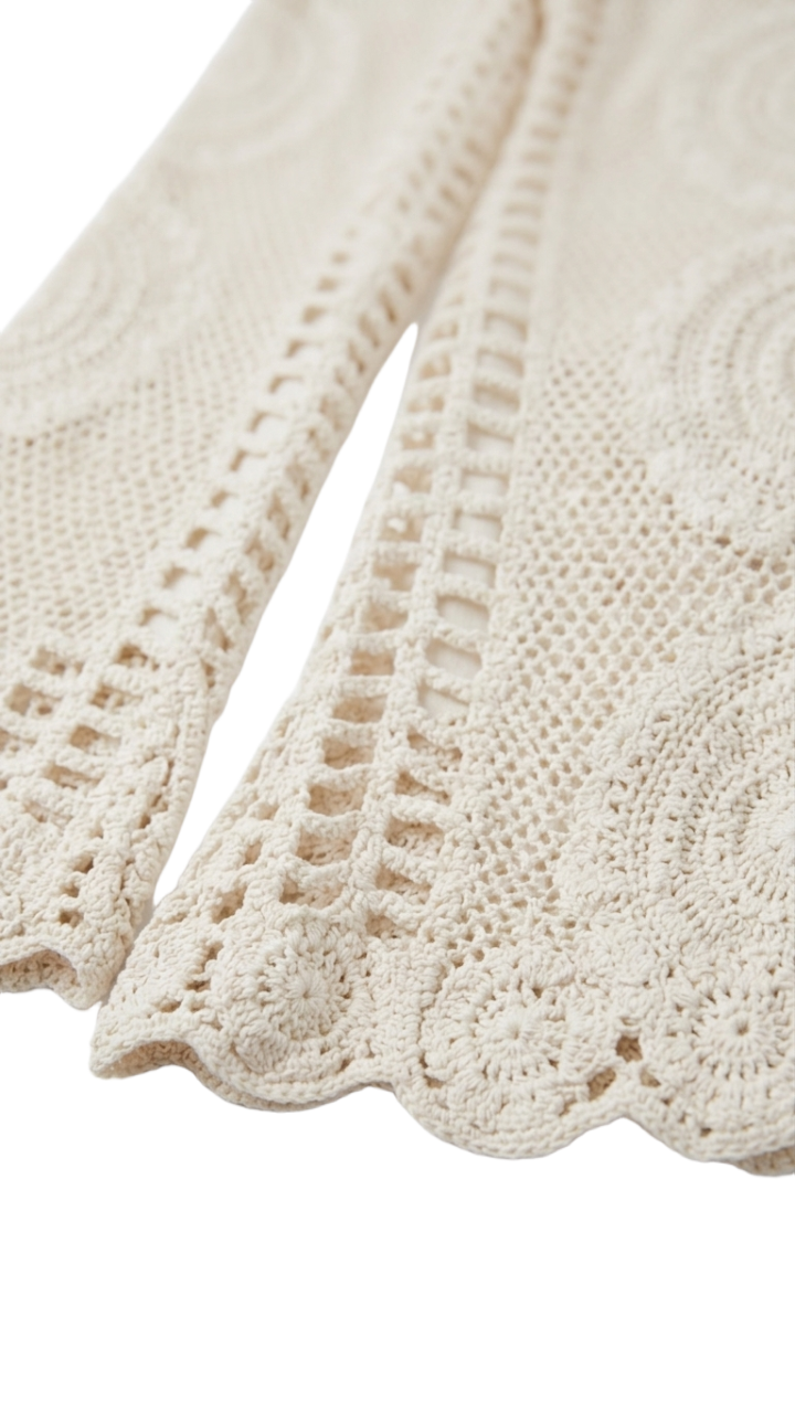 Embroidered Crochet Beach Pants