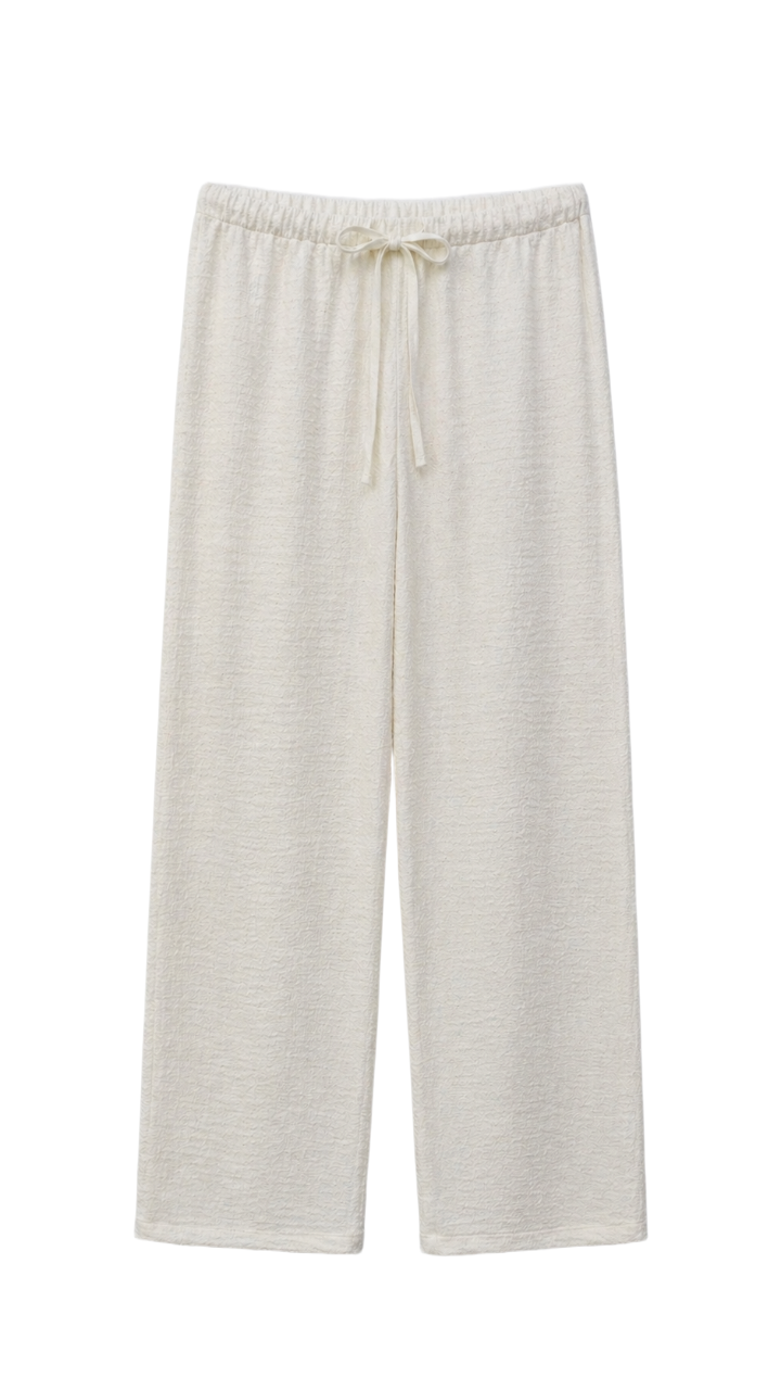 Crinkled Textured Pattern Pants