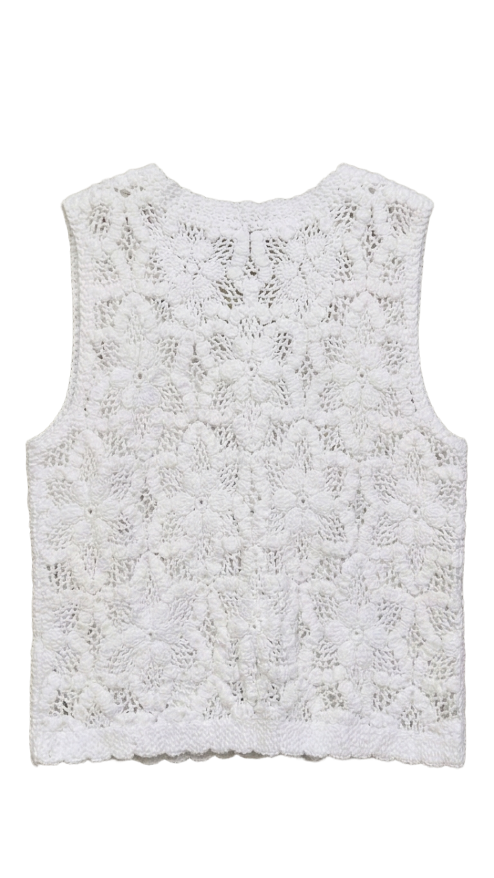 Cropped Crochet Beach Vest