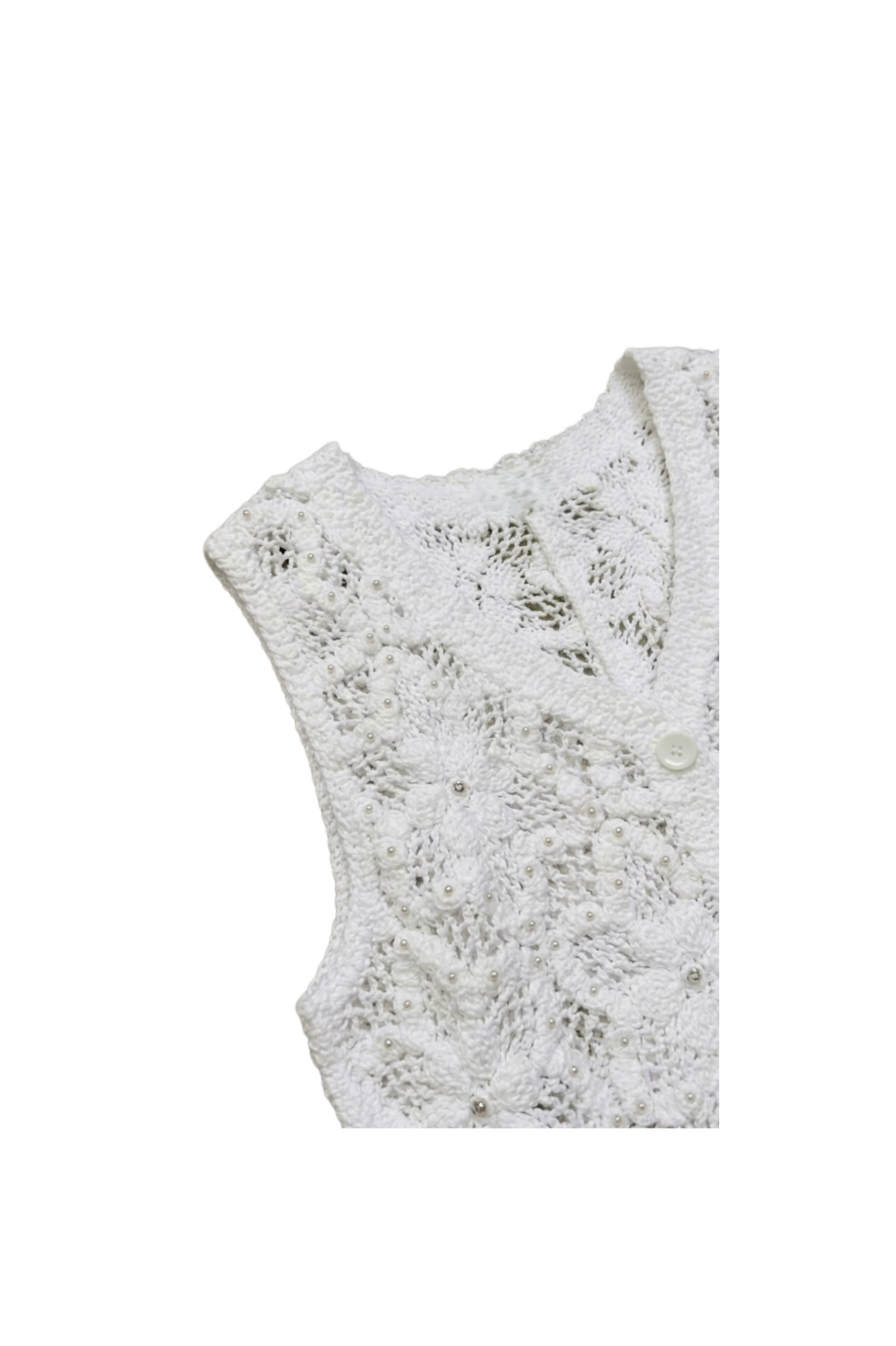 Cropped Crochet Beach Vest
