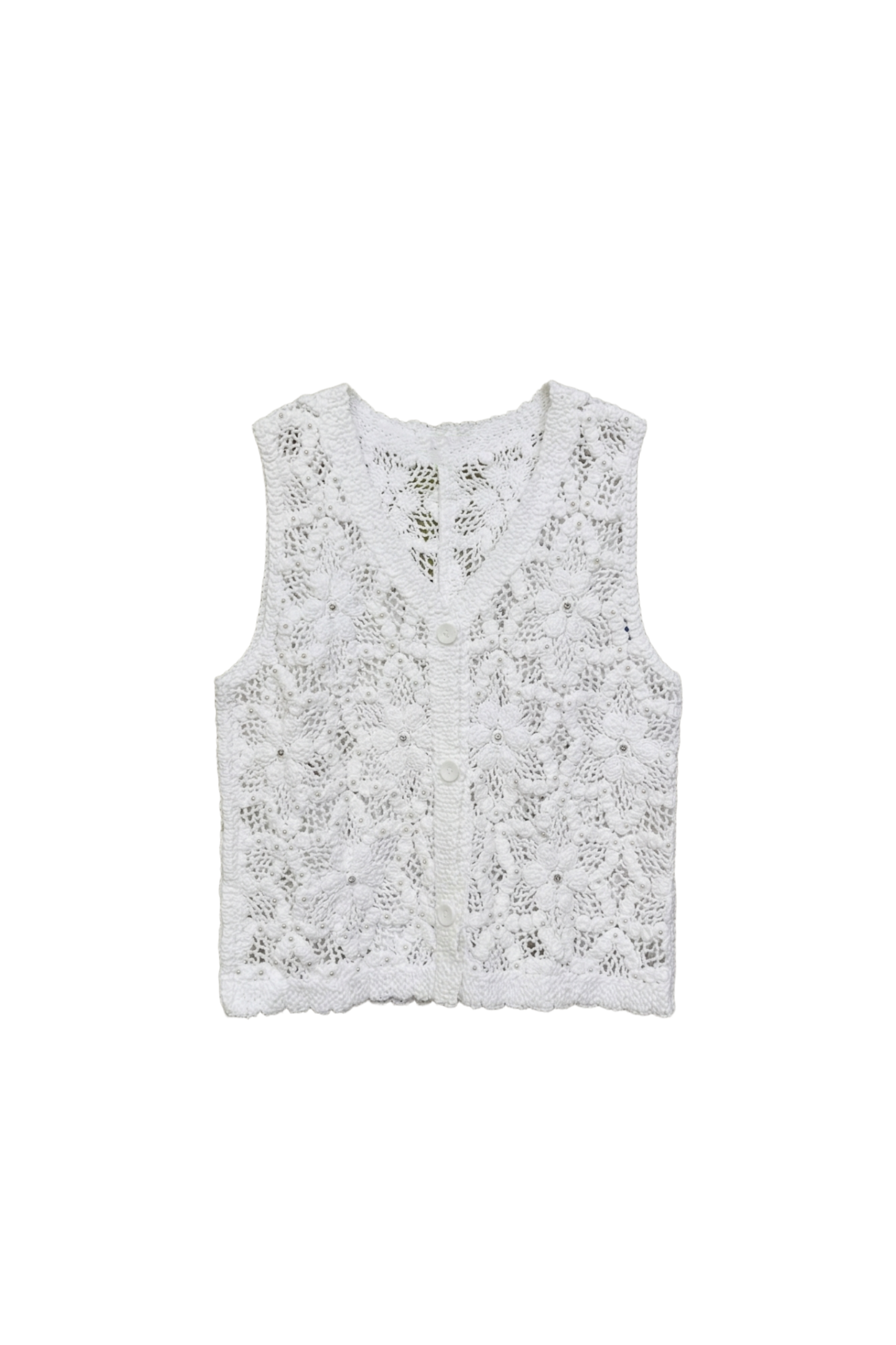 Cropped Crochet Beach Vest