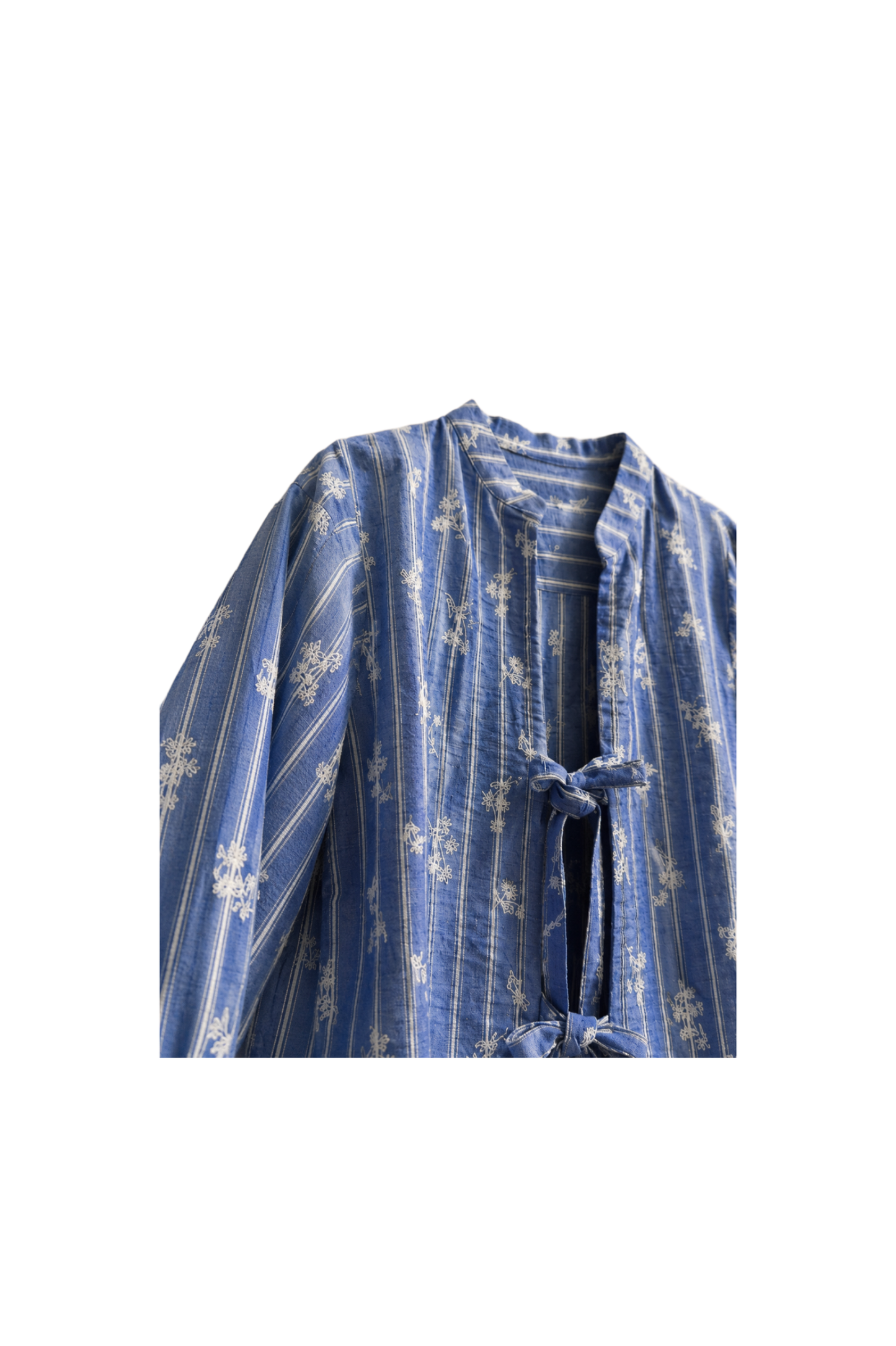 Tie-Front Embroidered Blouse