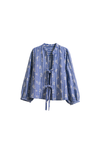 Tie-Front Embroidered Blouse