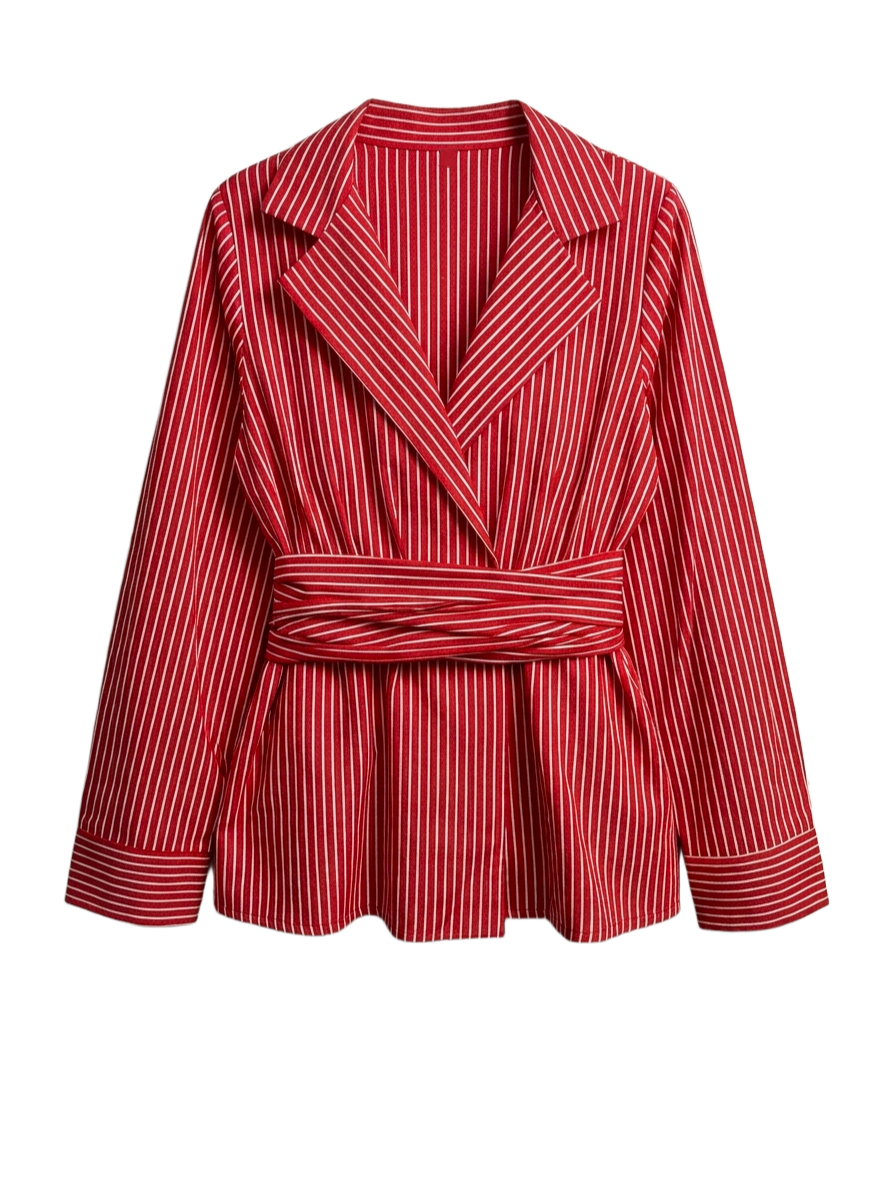 Wrapped-Belt Shirt