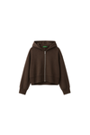 Relaxed Zip Up Cropped Hoodie