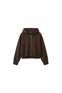 Relaxed Tencel Zip Up Cropped Hoodie