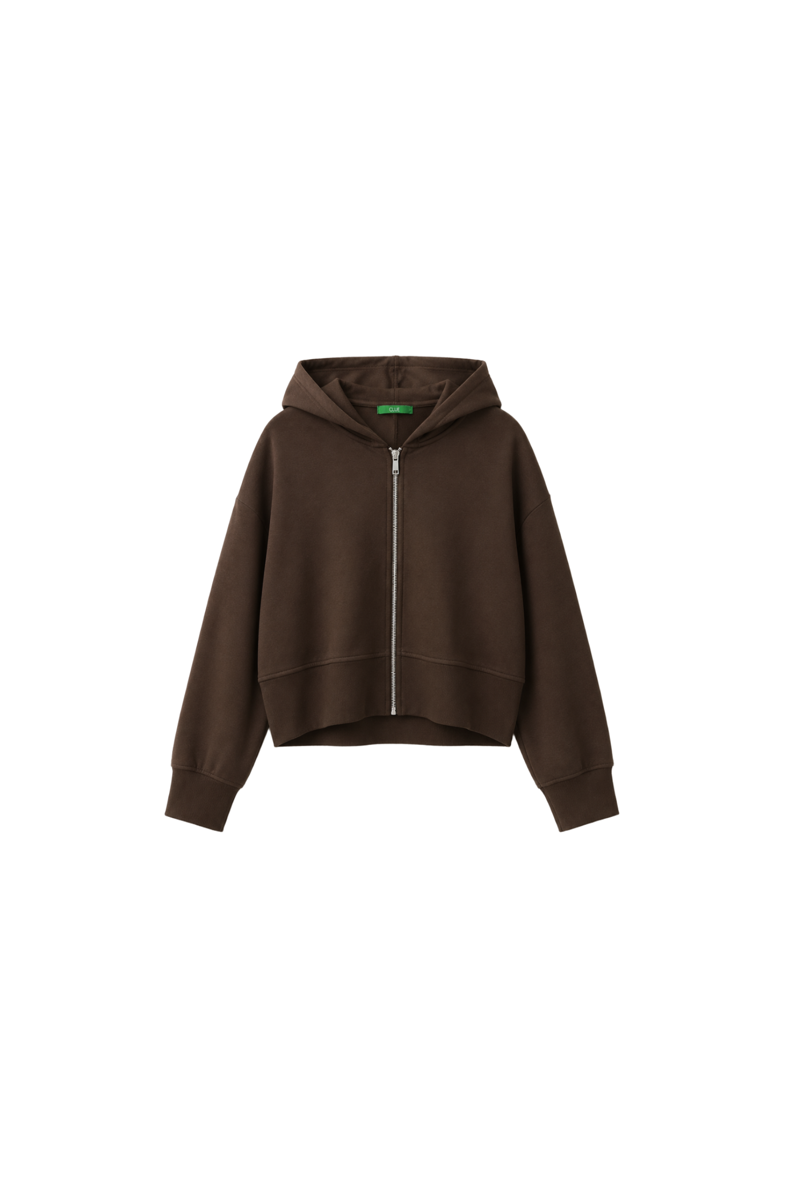 Relaxed Zip Up Cropped Hoodie