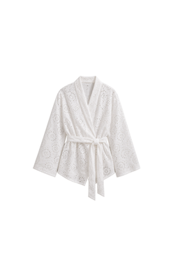 Belted Broderie Kimono